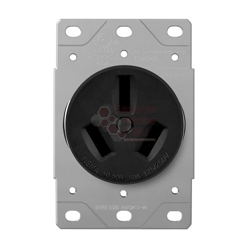 Receptáculo Fijo 50 Amps NEMA 10-50R para horno eléctrico